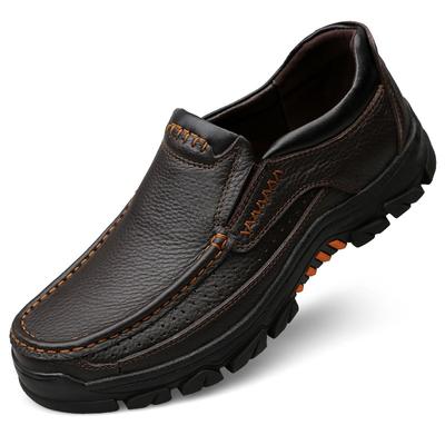 Genuine Leather Shoes, Men's Loafers, Soft Cowhide, Men's Casual Shoes , Men's Shoes, Black Brown, One Foot Thick Sole