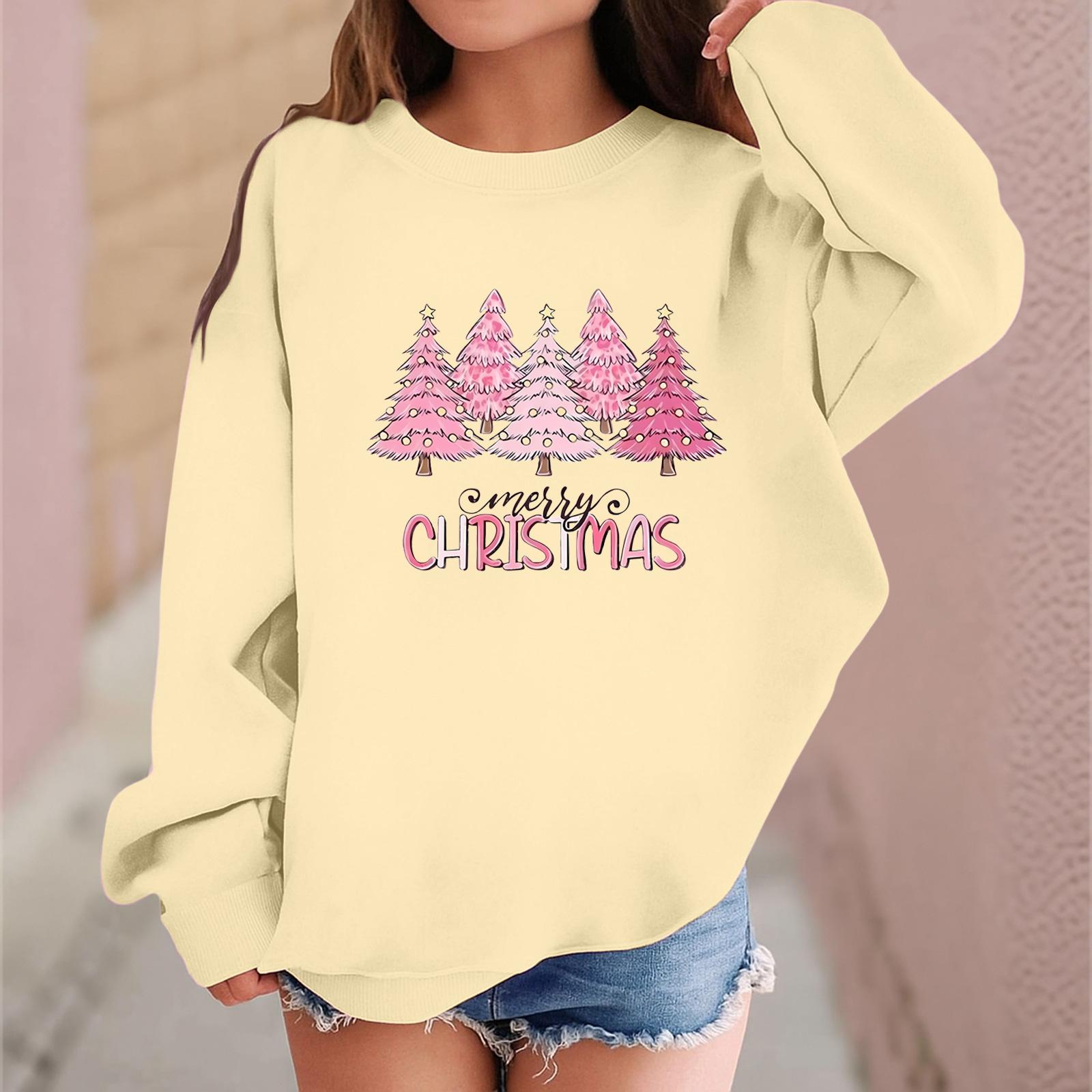 

Детский модный повседневный пуловер с длинными рукавами и свободного кроя с рождественским принтом 110 хаки