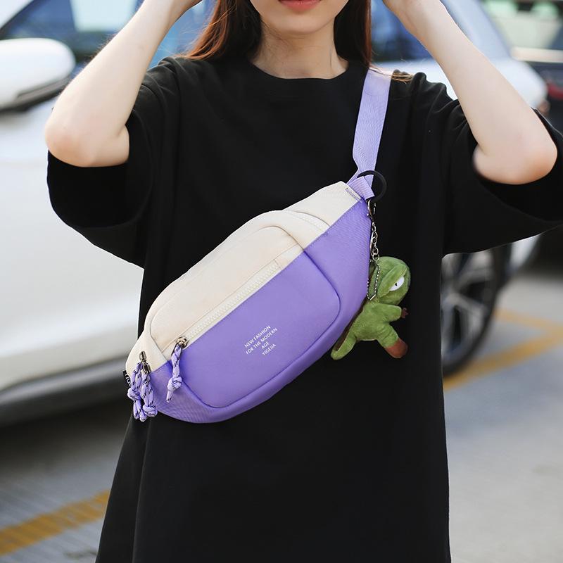 Japanese Niche Color-Block Chest Bag: Unisex Lightweight Crossbody & Waist Phone Bag for Casual Sports