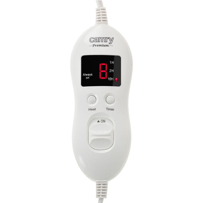 Chauffe-lit Électrique 150 x 80cm, 8 Niveaux de Puissance, Minuteur, Lavable Camry CR7435 60W Marron