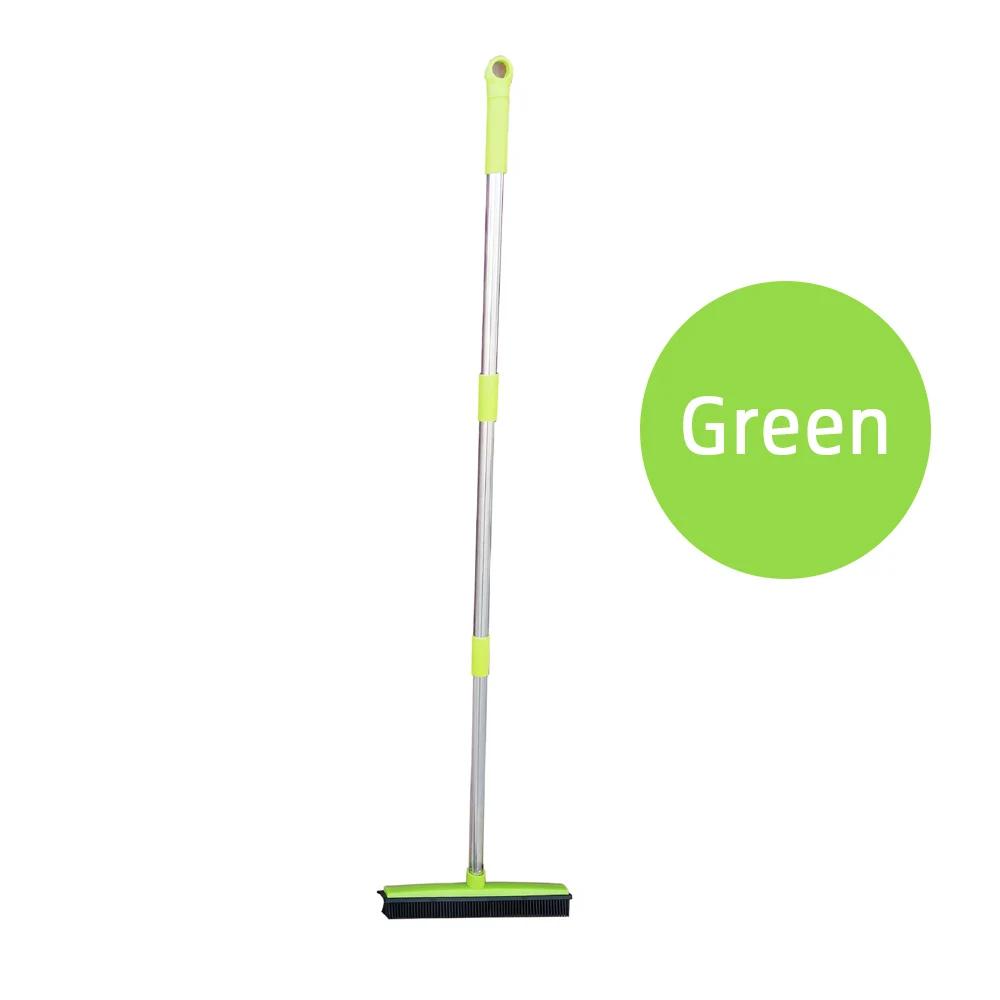 Pet Hair Rubber Broom Floor Brush for Carpet Dog Hair Remover with Built In Squeegee Silicone Broom Hair Remover Cleaning