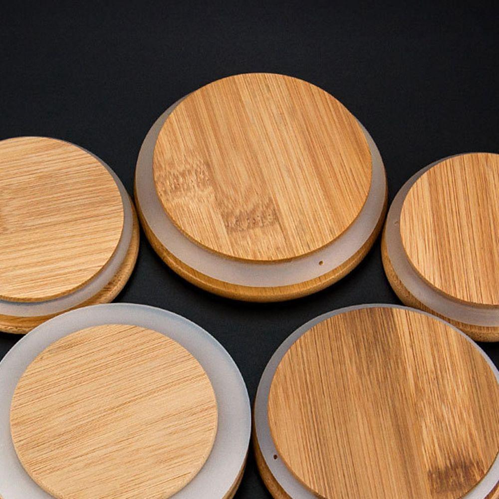 Diverse Sizes Silicone Ring Reusable Wooden Storage Tank Bamboo Cover Cup Lid Tea Set Accessories