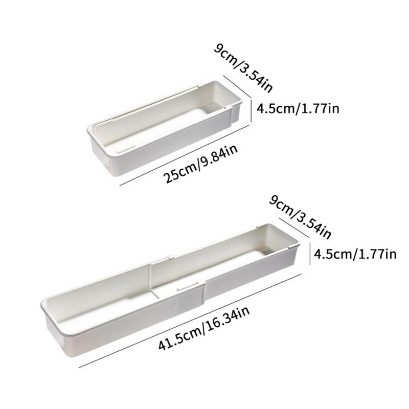 Expandable Drawer Organizer, Adjustable Kitchen Utensil Tray, White Flatware Cutlery Holder, Practical Kitchen Storage Organizer