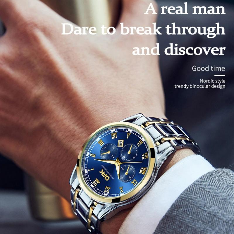 OPK Fashion Mens Watches Top Brand Luxury Quartz Wrist Watch for Men Waterproof Sport Chronograph Watch
