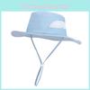 Summer Sunscreen Breathable Hat Withsolid Color Drawstring Design Daily For