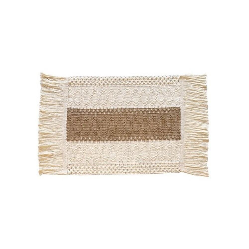 4pcs Non Slip Boho Burlap Placemats Bohemia Linen Braided Place Mats Coffee Table