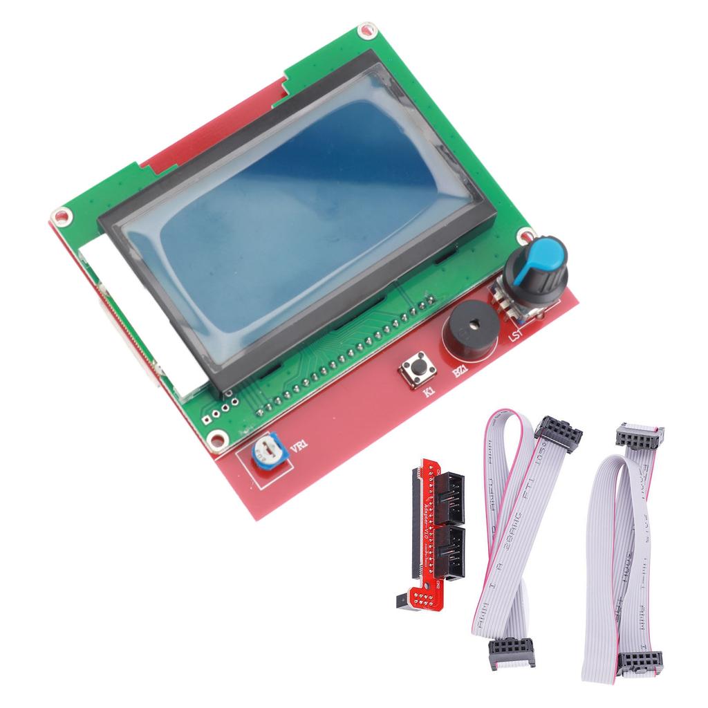 12864 LCD Control Module Panel Display Motherboard 3D Printer Smart Controller + 2Pcs Lines