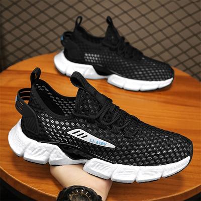 Fashion Men's Shoes Summer Mesh Versatile Men Sneakers Shoes Lightweight Soft Soled Breathable Hollow Sports Casual Shoes 2024