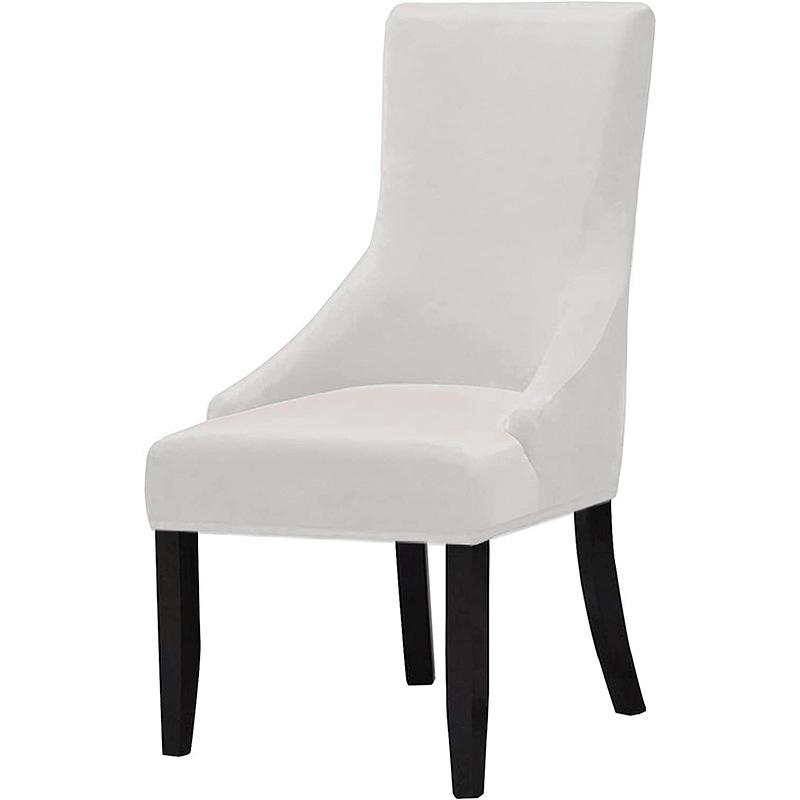 1PC Color Washable Dining Chair Cover Velvet Elastic Wingback Chair Cover High Back Sloping Armchairs