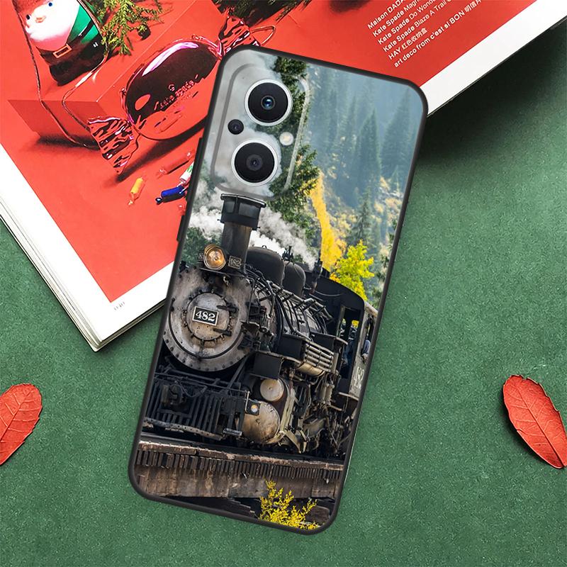 Train Steam Engine Case For OPPO Reno 14F 13F 12F 11F 12 13 14 10 Pro 7 8 Lite OPPO Find X5 X6 X8 X9 Pro Cover