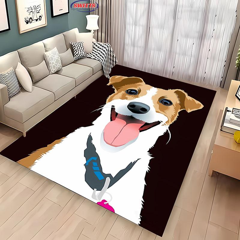 Zvířecí téma Roztomilý pes Velkoplošný koberec pro domácí obývací pokoj Dětská ložnice Pohovka Vstupní rohožka Kuchyňská podlahová rohož Protiskluzová Dekorační rohož
