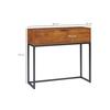 Table console - MUVOE - 80x30x76 cm - Acier - Couleur naturelle - Design industriel