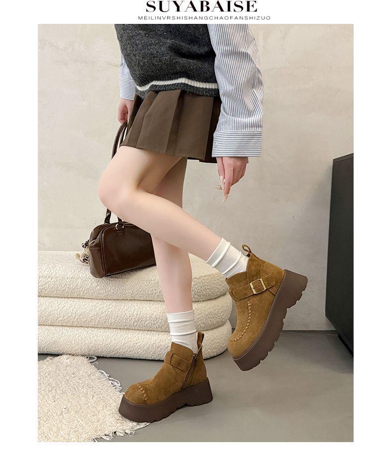 Women’s 2025 Retro Platform Martin Boots - Height-Enhancing, Thick-Soled, Autumn Must-Have, Versatile & Slimming.