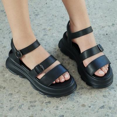 Elizabeth Stewart Soft Leather Chunky Platform Sandals Ebal147315
