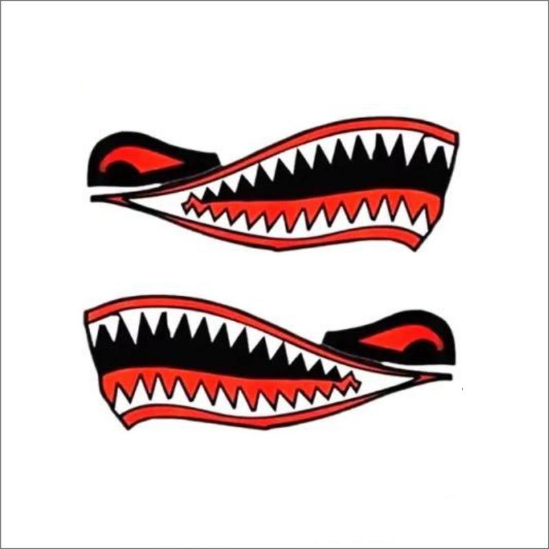 New Waterproof Flying Tigers Reflective Shark Mouth Teeth Car Boat Yacht Decal Colored Body Sticker
