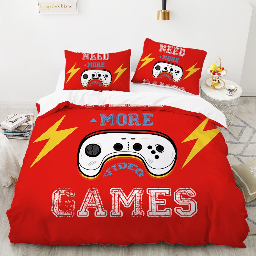 2/3pcs bedding set Digital Print Comfortable Duvet Cover for Home Bedroom Decoration, 1 Duvet Cover and 2pillowcase with Zippers
