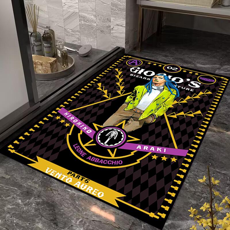 Vibrant Manga Artistry carpet floor mats Home Decor Bathroom mat Office chair cushion Art