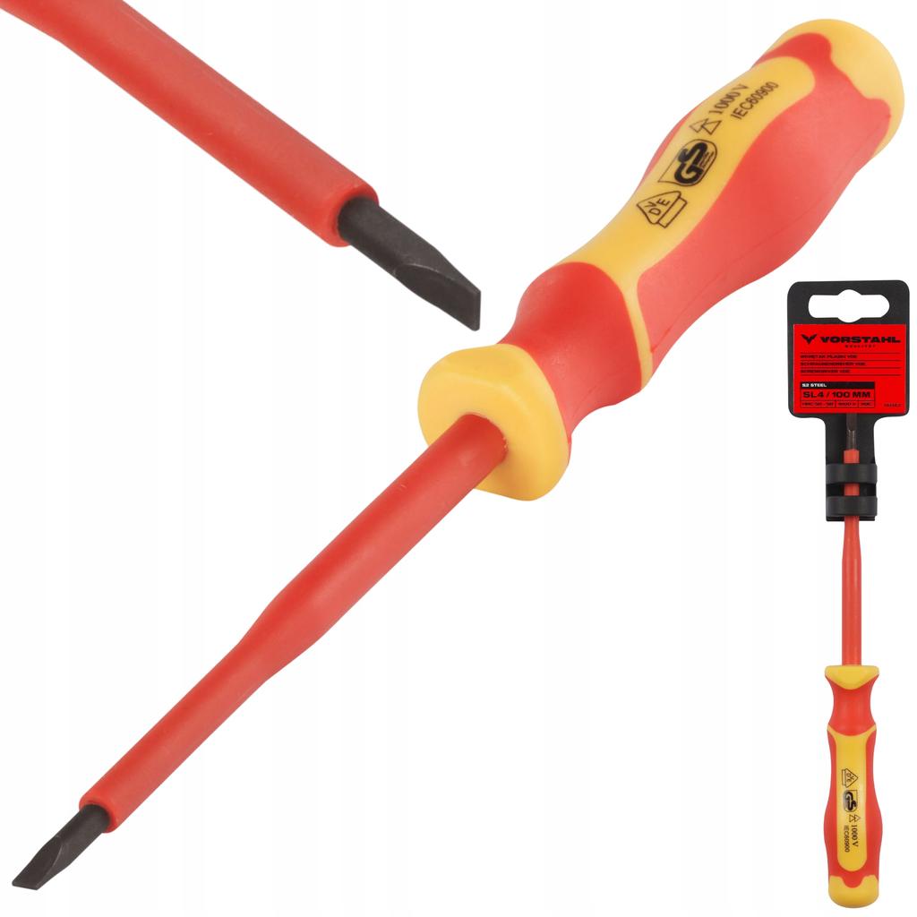 Insulated Screwdriver Flat Screwdriver for Electrician VDE SL3x75mm Vorstahl