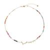 GEMCHIC Women's Bohemian Style Natural Stone and Pearl Beaded Necklace with Gold Plated Stainless Steel Chain