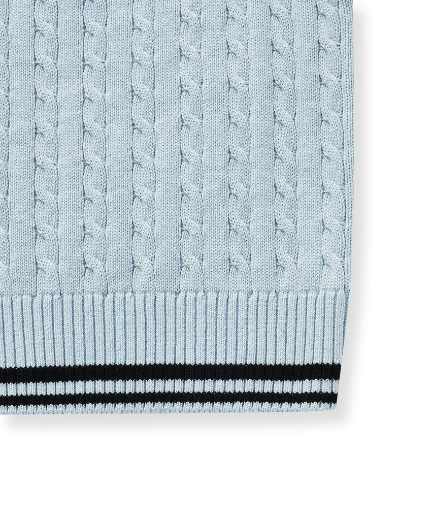 YALE Cable Knit Sleeveless_Blue Gray