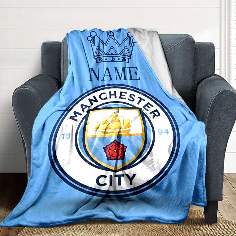 Custom Name Argentina Football Crest Blanket for Couch & Bed, Plush Cozy Fuzzy Blanket Super Soft & Warm Blankets for Fall and Winter. 0908222