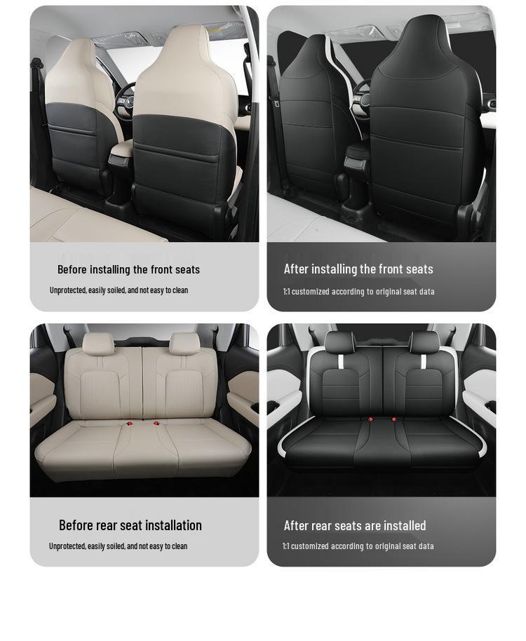 Bingo Plus Universal Full Leather Car Seat Cushion - New Model, 5-Seat, All-Season Compatibility.