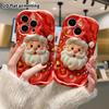 Phone Case: 2D Flat Design Suitable for iPhone 18 17 16 15 14 13 Pro Protective Case, Santa Claus Head, Perfect Christmas and Halloween Holiday Gift