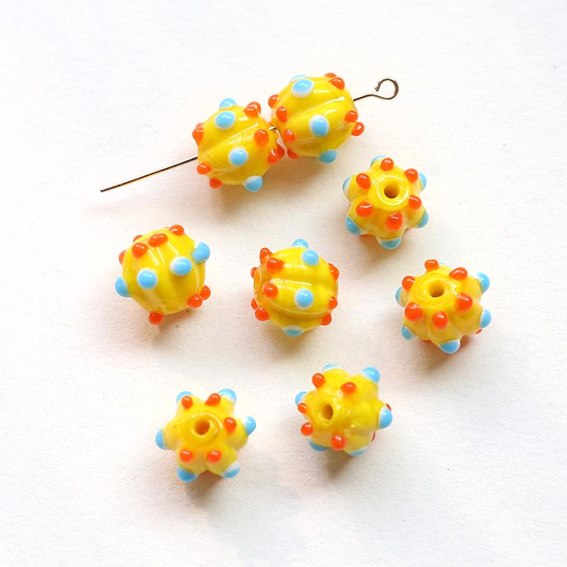 

Quirky Polka Dot Glass Beads: DIY Jewelry Making Materials for Earrings and Necklaces.