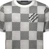 Damier Jacquard Kurzarm Rundhals 1AHEBC