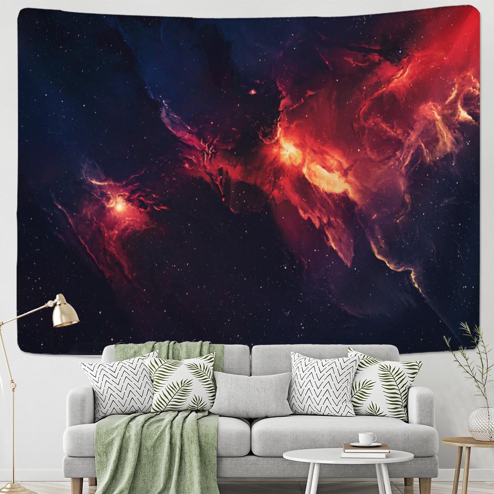 Psychedelic Red Nebula Tapestry Wall Hanging Abstract Art Mystical Hippie Tapiz Universe Dorm Home Decor