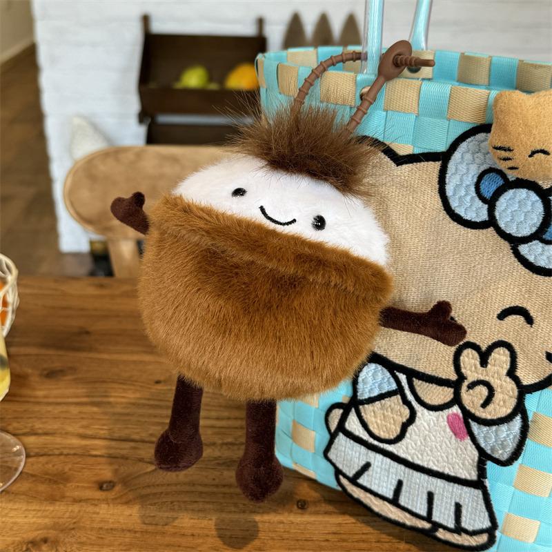 Fun Vegetables Fruit Plush Pendant Apple Mushroom Doll Plush Toy Bag Keychain Popular Small Pendant