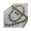 French Light Luxury Diamond Colored Flower Necklace Bracelet Stud Earrings Jewelry Retro Fashion Pink Gemstone Collarbone Chain Earrings