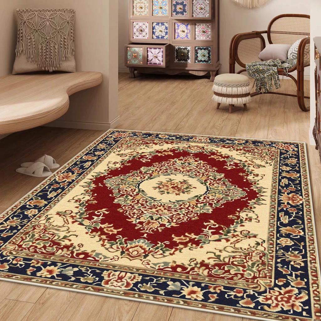 Retro American Style Lounge Rug Soft Fluffy Carpet Living Room Rugs Large Area Antiskid Floor Mats Bedside Bedroom Brown Carpets