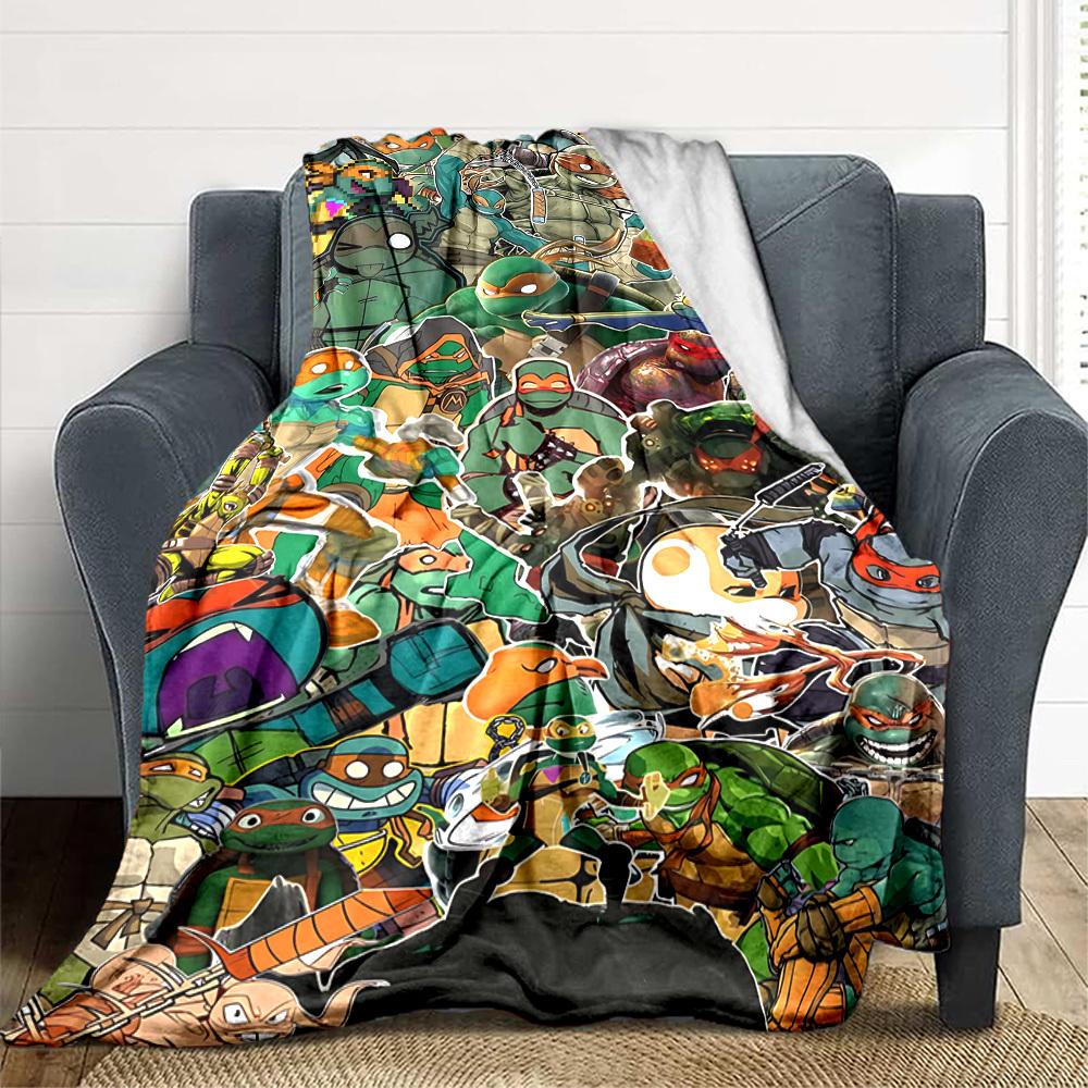 1pc Turtles Flannel Blanket [Cozy Throw Blanket] For Sofa, Bed, Travel, Camping, Livingroom, Office, Couch, Chair, And Bed