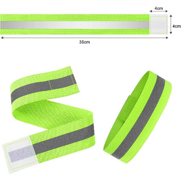 High Visibility Armbands, Elasticated Ankle Bands Hi Vis Reflective Running Armbands Wristbands Reflector Strips Safety Bands