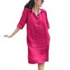 Spring & Summer V-Neck Loose Dress for Middle-Aged Women