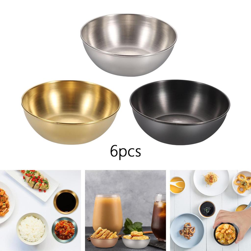 6 Piece Dipping Sauce Cups Set Bowl Portable Condiment Container for Kitchen Restaurant