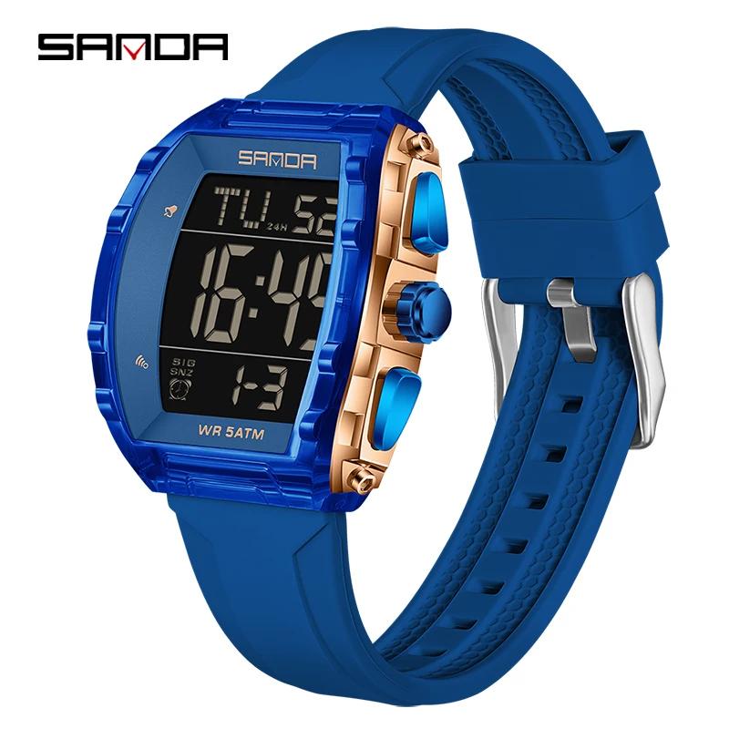 New Fashionable Luxury Men's Sports Electronic Watch Waterproof Countdown Calendar Night Light Men's Electronic Wristwatch