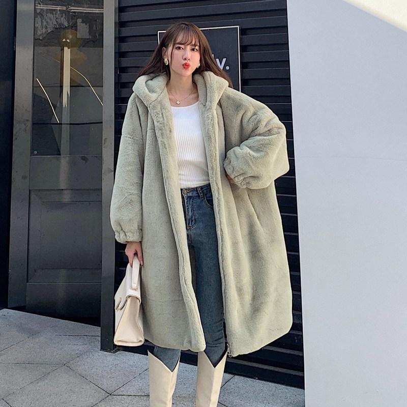 Winter Oversize Faux Fur Coat Winter Jackets Long Fur Jacket Hooded Overcoat Women Parka Thick Warm Plush Coat