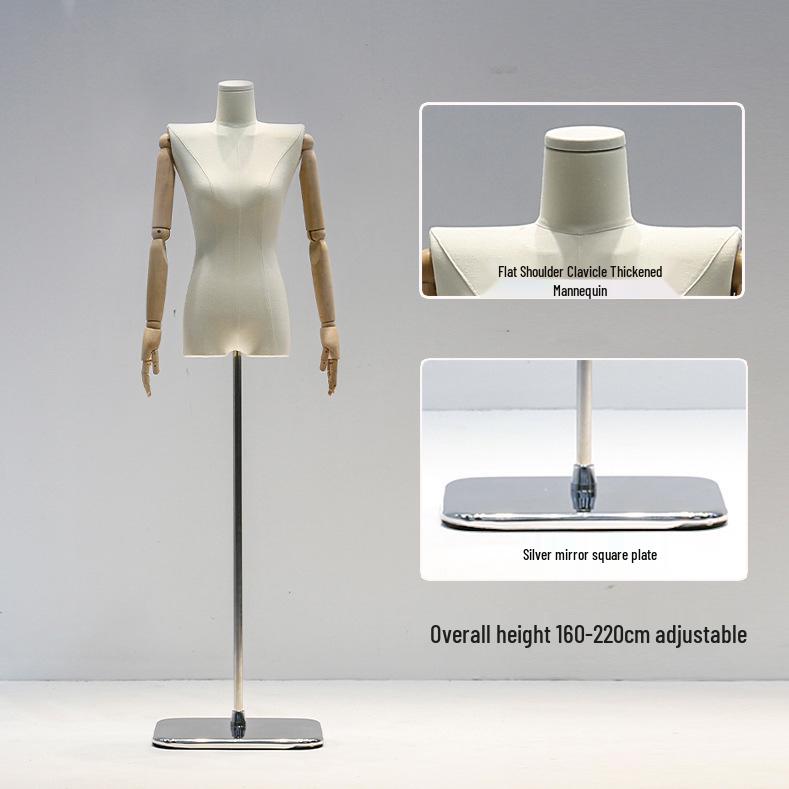 Korean Style Women's Clothing Display Mannequin with Flat Chest and Square Shoulders