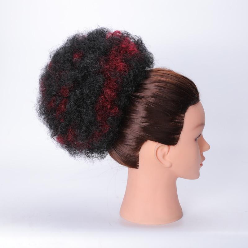 MISSQUEEN Accessorio sintetico per capelli chignon ricci afro soffio con clip per estensione dei capelli elastici per capelli afro per ragazza e donna