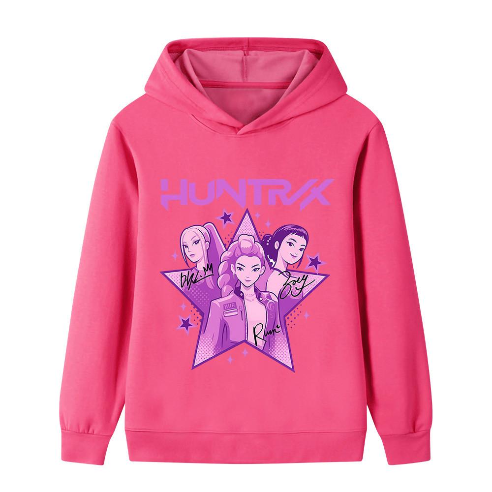 B1209 Kids Boys Girls Kpop Rumi Zoey Mira Print Long Sleeves Hoodie