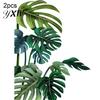 Wall Decal Sticker 2Pcs Self-adhesive Leaves PVC Tropical Plant Background Home Decor