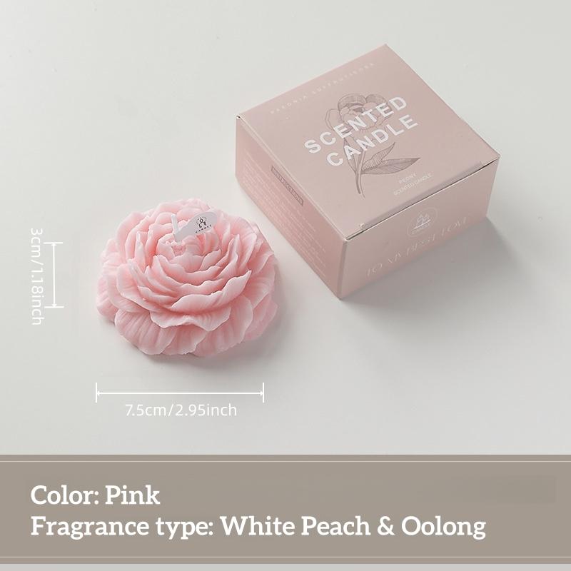 Premium Quality Fragrant Realistic Peony Flower Candle Aesthetic Scented Candles for Romantic Dinner Table