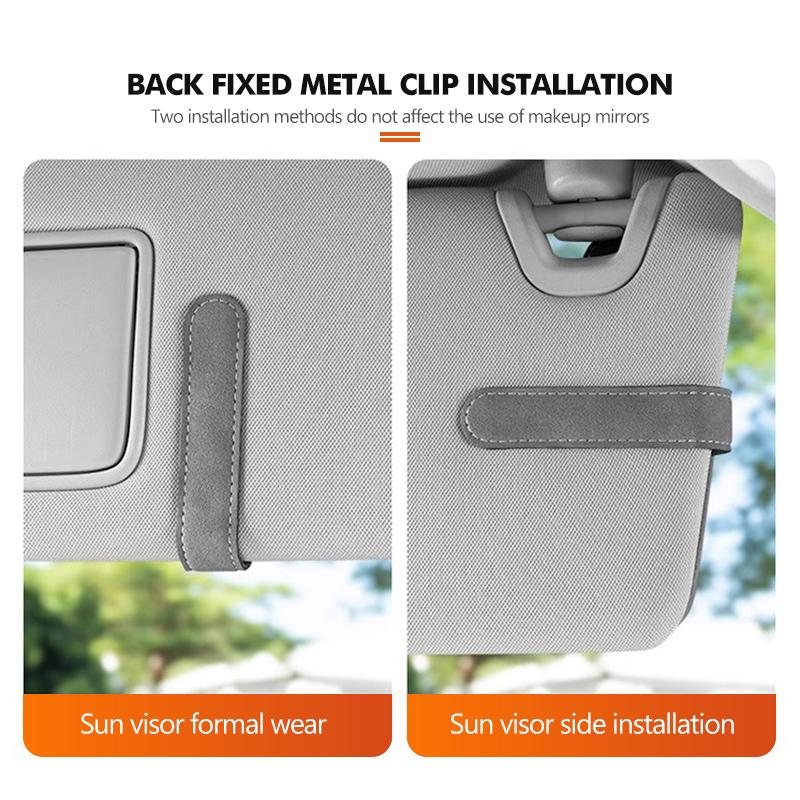 Suede Car Sun Visor Magnetic Holder Glasses Ticket Double Clip For Citroen C5 C1 C2 C6 C4L DS3 DS4 DS5 C-Elysee Grand Berlingo aje256