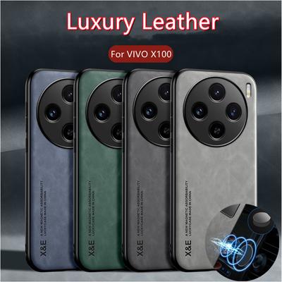 Custodia Lussuosa Antiurto per VIVO X100 Pro Copertura Protettiva Supporto Magnetico per Auto Protezione Telefono Coque Fundas