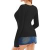 Women's And Winter Fashion Slim V-Neck Color Long Sleeve Bottom Down Shirt Sweatshirt Top