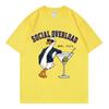 Social Overload Funny Goose Meme T-shirts High Street Fashion Trend Short Sleeve T Shirt Men Women Casual Cotton Summer T-shirt