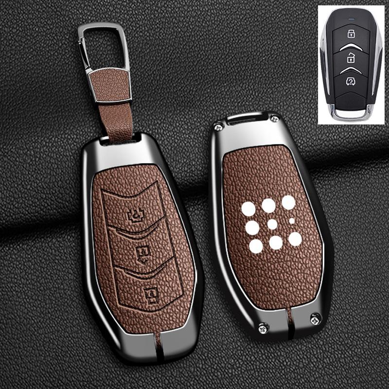 For Dongfeng DFSK 600 Fengon 580 Evolute I-Space I-Pro Landian E5 Keychain Zinc Alloy Leather Car Key Case Cover Accessories
