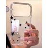 Sweet and Cool Black Stars Are Suitable for IP17Promax Mobile Phone Case Apple 16/15Pro Space Case 14 Transparent New Model.